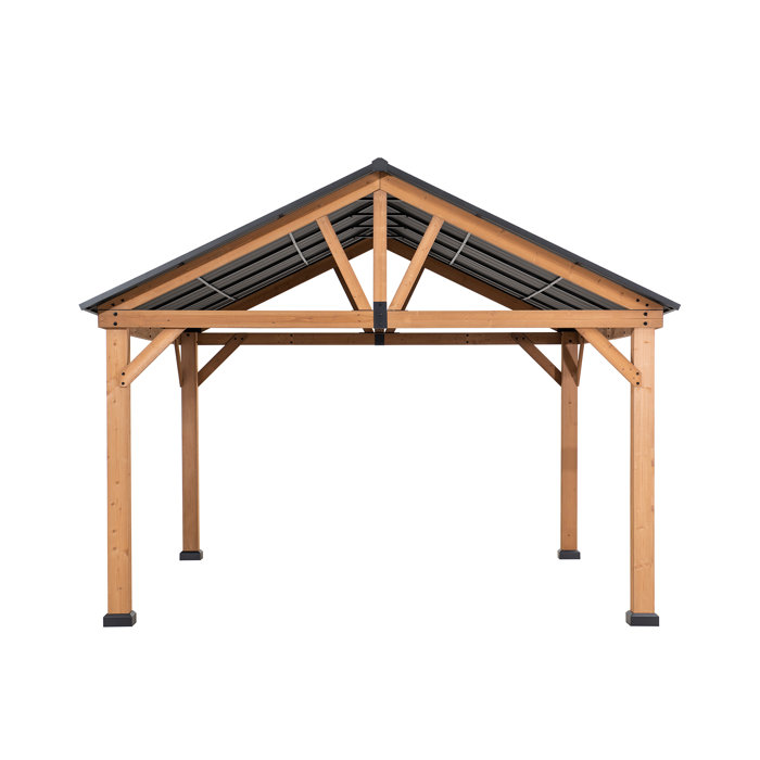 Sunjoy 13 Ft. W x 11 Ft. D Solid Wood Patio Gazebo & Reviews Wayfair
